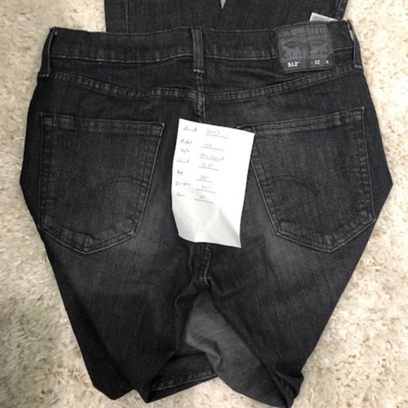 Levi's 512 Slim-Tapered Dark Gray Jeans - Picture 3 of 4